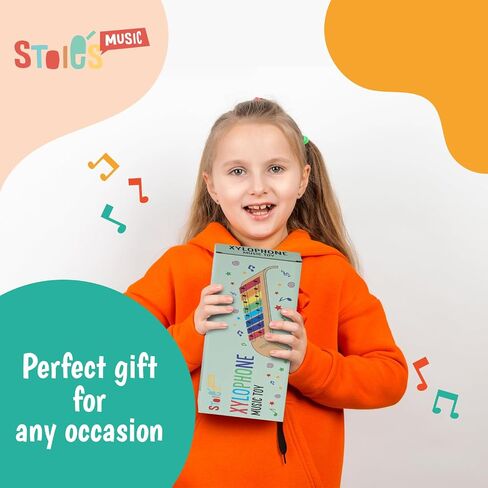 Stoie's Wooden Xylophone for Toddlers 1-3, Rainbow Color C-Key Xylophone for Kids Ages 5-9, Xylophone Baby Toy, Kids Xylophone Instrument, Baby Xylophones 1 Year Old in Kuwait