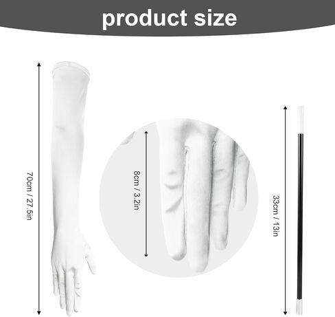 27.5 Inch Long Elbow Satin Gloves with Long Smoking Stem，1920s Opera Gloves for Halloween Party Wedding Dance in Saudi Arabia