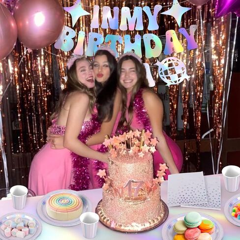 ديكورات لوازم الحفلات قزحية الألوان، أطباق ورقية للاستعمال مرة واحدة تكفي 25 شخصًا، مع أكواب قزحية الألوان ومناديل ومفرش طاولة ولافتة لحفلة عيد ميلاد المغني in Kuwait