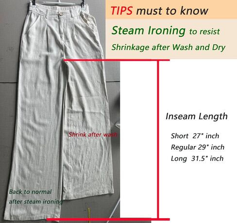 Fakanhui Women's Linen Dressy Work Casual Pants Summer Business Straight Wide Leg Cotton Linen Trouser Pants in Kuwait