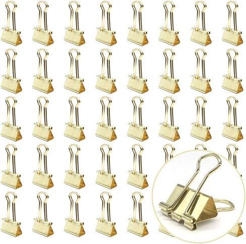 Gold Binder Paper Clips - Small, 3/4 inch Width Clips for Office School Supplies, 80 Pack in Saudi Arabia