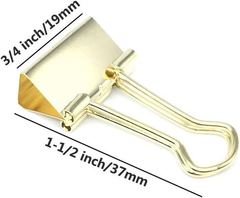 Gold Binder Paper Clips - Small, 3/4 inch Width Clips for Office School Supplies, 80 Pack in Saudi Arabia