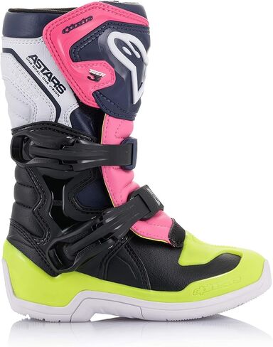 حذاء Alpinestars 2014518-1176-12 Tech 3S للأطفال أسود/أزرق داكن/وردي Fluo Sz 12 in Saudi Arabia