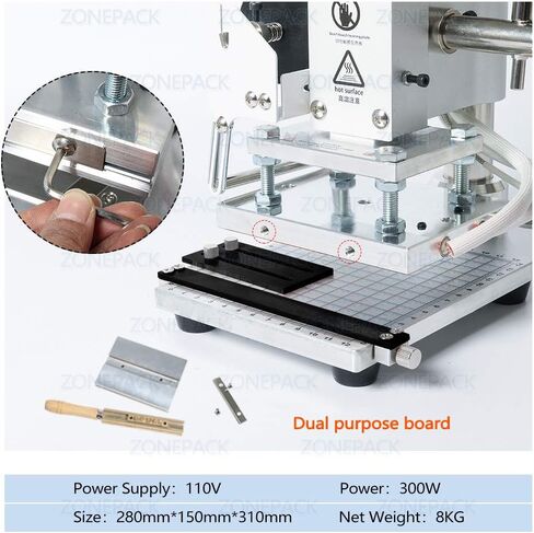 5x7cm Digital Embossing Machine Hot Foil Stamping Machine Manual Tipper Stamper for PVC Leather Pu and Paper Stamping with Paper Holder and Scale in Kuwait
