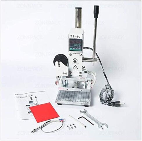 5x7cm Digital Embossing Machine Hot Foil Stamping Machine Manual Tipper Stamper for PVC Leather Pu and Paper Stamping with Paper Holder and Scale in Kuwait