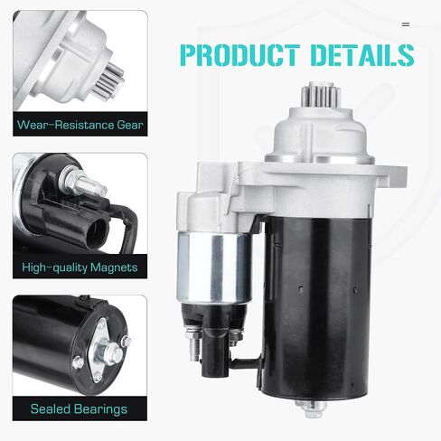 410-24116 Starter 2.5 2.5L Fit for Volkswagen Beetle 2006-2014,for Jetta 2005-2014,for Rabbit 2006-2009,for Golf 2010-2014, 02Z-911-023J, 02Z-911-023JX, 17968 in Saudi Arabia