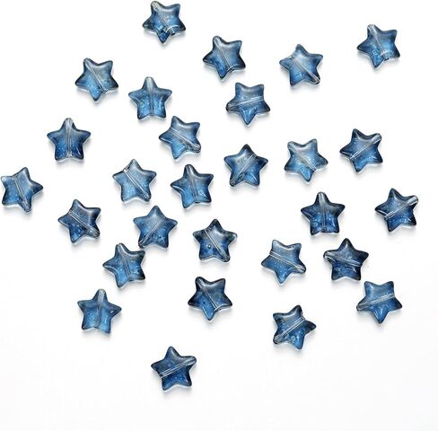 100pcs Dark Blue Star Beads Glass Crystal Star Beads 10mm Star Glass Spacer Beads for Jewelry Bracelet Making DIY Crafts Gifts (Dark Blue Star) in Saudi Arabia