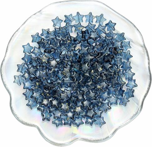 100pcs Dark Blue Star Beads Glass Crystal Star Beads 10mm Star Glass Spacer Beads for Jewelry Bracelet Making DIY Crafts Gifts (Dark Blue Star) in Saudi Arabia