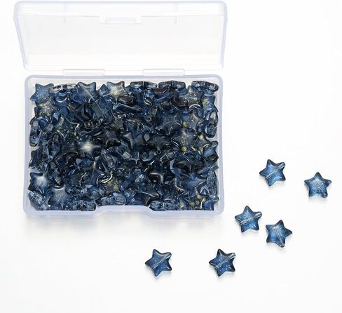 100pcs Dark Blue Star Beads Glass Crystal Star Beads 10mm Star Glass Spacer Beads for Jewelry Bracelet Making DIY Crafts Gifts (Dark Blue Star) in Saudi Arabia