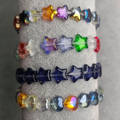 100pcs Dark Blue Star Beads Glass Crystal Star Beads 10mm Star Glass Spacer Beads for Jewelry Bracelet Making DIY Crafts Gifts (Dark Blue Star) in Saudi Arabia