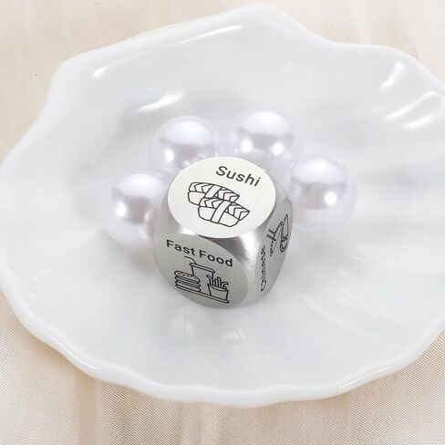 Santa Swap Gift Exchange Dice, Christmas Game Dice Stocking Stuffers for Women Men Adults Anniversary Iron Gifts for Couples Boyfriend Girlfriend Date Night Food Dice for Wife Husband Valentines Day in Saudi Arabia