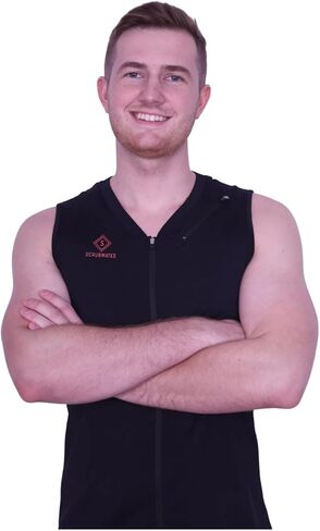 Under Scrubs للرجال - قميص داخلي بدون أكمام برقبة على شكل حرف V تحت Scrub، قميص داخلي للطبيب والممرضة مع جيب بسحاب على الصدر in Kuwait