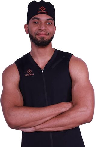 Under Scrubs للرجال - قميص داخلي بدون أكمام برقبة على شكل حرف V تحت Scrub، قميص داخلي للطبيب والممرضة مع جيب بسحاب على الصدر in Kuwait