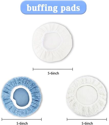 20 Pcs 6 inch Buffing Pads, Car Orbital Buffer Polishing Pads,Car Buffers, Wool Buffing Pad, Polishing Pads,Wool Buffing Pads,Buffing Pads Cleaner,Polishing Pads 6 inch,Wax Applicator Pads For Cars in Saudi Arabia