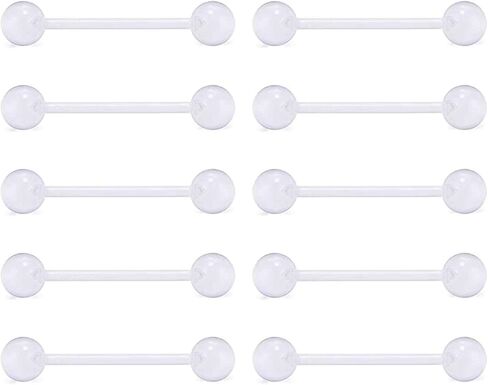 FECTAS 14G Plastic Nipple Rings for Surgery Plastic Tongue Rings Bioflex Flexible Acrylic Piercing Retainer 5 Pairs 16mm in Saudi Arabia
