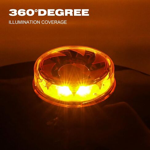 LED Amber Warning Beacon Light, 16LEDs 12/24V Orange Blinking Lamp 4 Flash & 2 Rotating Patterns for Agricultural Machines, Commercial Vehicle, School Bus, Tractor Excavators Truck in Saudi Arabia