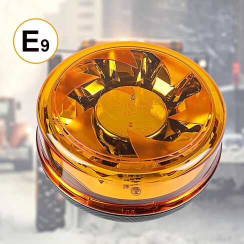 LED Amber Warning Beacon Light, 16LEDs 12/24V Orange Blinking Lamp 4 Flash & 2 Rotating Patterns for Agricultural Machines, Commercial Vehicle, School Bus, Tractor Excavators Truck in Saudi Arabia