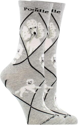 White Poodle Socks and Black Poodle Socks for Women Gift for Dog Lovers in Kuwait