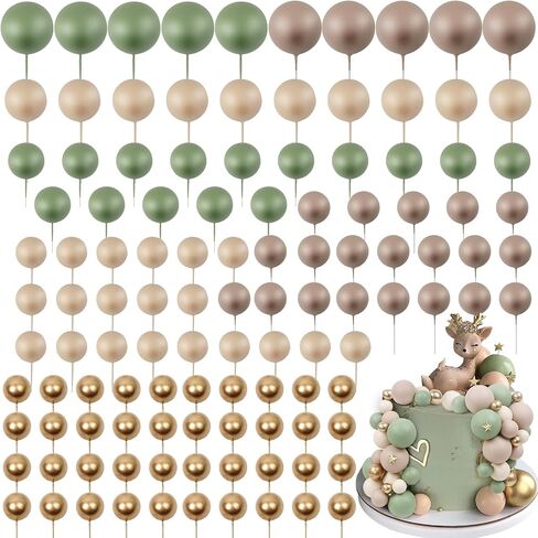 115 PCS Ball Cake Toppers - Mini Balloon Cake Decorations Foam Ball Cupcake Picks DIY Cake Insert Toppers for Birthday Party Wedding Baby Shower (Blue, Silver) in Saudi Arabia