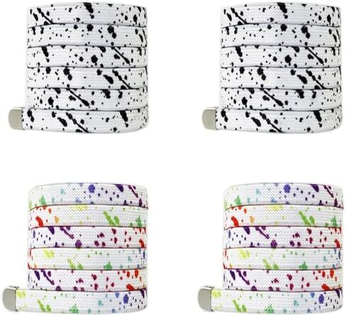 2 Pairs Elastic Shoe Laces,Colored No Tie Elastic Shoelaces Adults and Kids，Flat Shoelace Tieless in Saudi Arabia