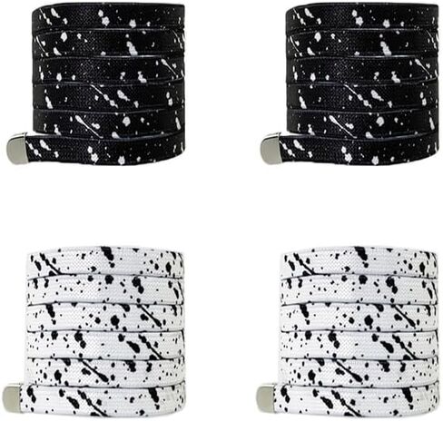 2 Pairs Elastic Shoe Laces,Colored No Tie Elastic Shoelaces Adults and Kids，Flat Shoelace Tieless in Saudi Arabia