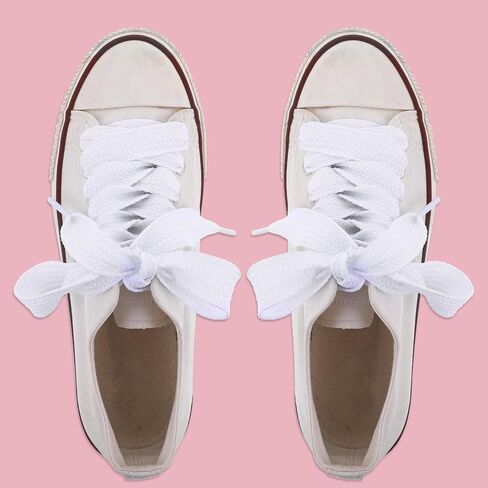 4 Pairs Flat Shoelaces for Sneakers Wide Jumbo Shoe Laces 55''Length Replacement Lace for Athletic Running Sneakers Shoes Boot Strings Adults in Saudi Arabia