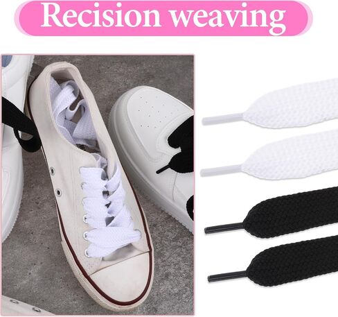 4 Pairs Flat Shoelaces for Sneakers Wide Jumbo Shoe Laces 55''Length Replacement Lace for Athletic Running Sneakers Shoes Boot Strings Adults in Saudi Arabia