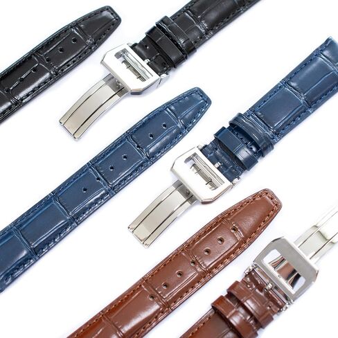 Crocodile Leather Straps For IWC Portuguese Watches, Croco Watch Band With Deployment Clasp For IWC Portofino Watches in Saudi Arabia
