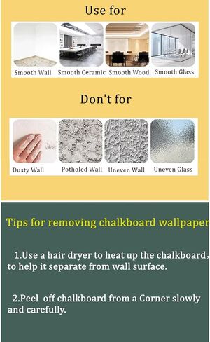 ورق اتصال سبورة سطح مغناطيسي، قشر والصق، دعامة لاصقة، ورق جدران سبورة سوداء، 12 طباشير سائل إضافي، 6 مغناطيس، 26 حرف مغناطيسي، 15 رقم مغناطيسي ورمز (18 × 40 بوصة) in Kuwait