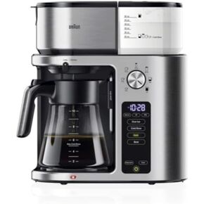 Braun MultiServe Plus 10- Cup Pod Free Drip Coffee Maker, 7 Brew Sizes/Hot & Cold Brew & Hot Water for Tea, KF9370SI