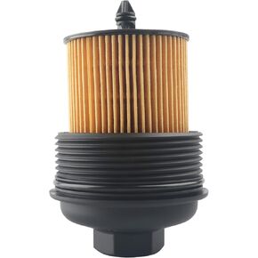 Oil Filter and Cap Assembly, Replace 12605565, PF458G Compatible with Buick Chevy GMC Polaris Ponitac Saturn - LaCrosse Regal Cavalier Cobalt Equinox HHR Malibu Terrain Slingshot G6 Ion Sky Vue, More