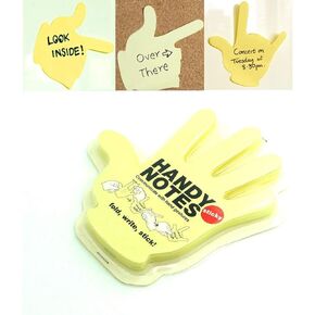 Yellow Fold Write Handy Notes Hand Shaped Sticky Notes Sticker 90 Sheets