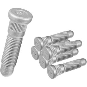 ACROPIX 6pcs Long Serrated Wheel Studs M14x1.5 Multi-Purpose Stud 11588810 for Chevrolet Silverado 3500 HD 2007-2010 Silver Tone Car Parts