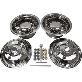 19.5 Inch 8 Lugs Stainless Steel Wheel Simulators 20mm Studs for 99-10 Chevy GMC C4500 C5500 C6500 99-03 Ford F650 90-98 Ford F600 F700 92-96 Freightliner FL50 FL60 Wheel #28680#50180