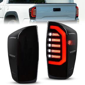 KEWISAUTO New Upgraded LED Tail Lights Assembly for Tacoma 16-23, Smoked Black LED Taillights Brake Rear Lamps Parking Light for Toyota Tacoma 2016-2023 Accessories (2PCS, Driver & Passenger Side)