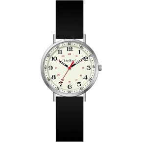 Nurse Watches for Women Medical Professionals, Students with Luminous Easy Read Military Time Dial Unisex Sports Watch Water Resistant