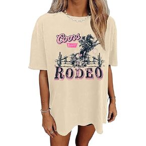 Wild West Cowboy T Shirt Women Vintage Rodeo Shirts Cowboy Graphic Tee Oversized Country Music Short Sleeve Tops