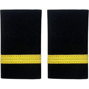 1 Pair Airlines Pilot Uniform Epaulets Captain Aviators shirts Epaulettes Sliders Officer Shoulder Boards Badge with Gold Stripes One/Two/Three/Four Bar