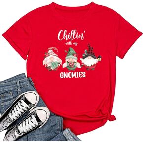 Woffccrd Womens Funny Christmas Shirts Merry and Bright T-Shirts Christmas Tree Shirts Merry Christmas Graphic Tee Tops in Kuwait