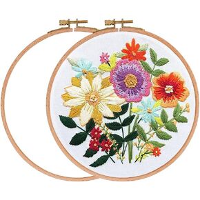 Wooden 9Inch Embroidery Hoops,2 Pieces Natural Beech Wood Embroidery Frame, Decorative Hanging Cross Stitch Hoops Frames for Christmas Embroidery Supplies