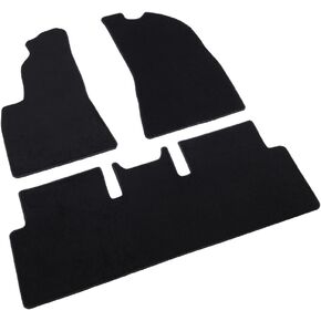 Premium OEM Black Carpet Floor Mats for Tesla Model 3 (2017-2023) - Durable Car Floor Protectors, Custom Fit, Easy to Install, Ultimate Interior Protection with Logo