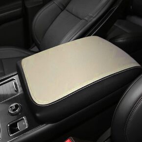 DEYTOP Console Armrest Cover for Lincoln Aviator 2020-2023 2024 Accessories Center Console Cover for Aviator 2020 2021 2022 2023 Anti-Scratch Armrest Pad Protector (Black with Red Stitches)