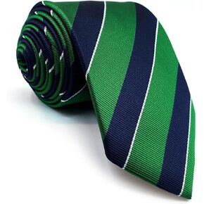 S&W SHLAX&WING Necktie for Men Striped Ties Green Yellow Blue for Business Suits