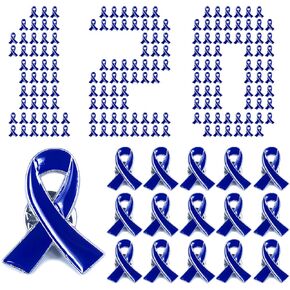 120 Pieces Dark Blue Ribbon Awareness Pin Colon Cancer Child Abuse Rectal Cancer Awareness Products