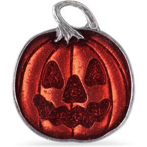 DANFORTH - Jack-O’-Lantern Pewter Lapel Pin, Vivid Orange Halloween Pin for Hats, Jackets & Backpacks, Handcast in Vermont, USA, 7/8" Wide