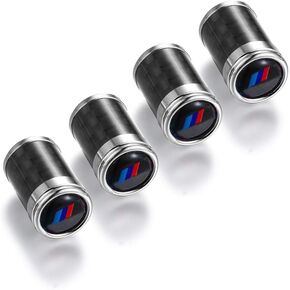 4PCS Car Wheel Tire Valve Stem Caps Carbon Fiber Valve Covers Compatible with BMW 1 2 3 4 5 6 7 Series X1 X2 X3 X4 X5 X6 X7 Accessories