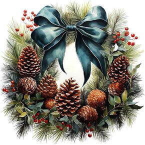 مجموعات الطلاء الماسي stalente للبالغين، مجموعات فنية ماسية خماسية الأبعاد للمبتدئين، لوحة ماسية دائرية كاملة الحفر لتزيين الحائط المنزلي هدية 12×12 بوصة، إكليل عيد الميلاد in Kuwait