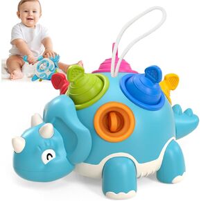 ألعاب عمرها عام واحد - ألعاب ديناصور مونتيسوري هدية عيد ميلاد لصبي عمره عام واحد، لعبة سحب حسية بخيط فيدجيت سبينر، ألعاب تعليمية تنموية للأطفال من عمر 12 إلى 18 شهرًا، مواد تخزين للأطفال in Kuwait