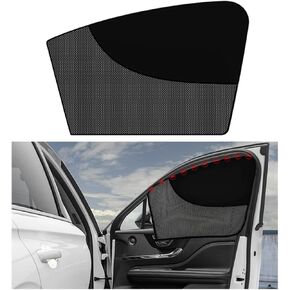 2PCS Car Window Sunshade, 19"×25" Thickened Mesh Front Side Sun Shade with Strong Magnet, Removable Auto Curtain for Babies Kids Protect from UV & Heat, Car Accessories (Front)