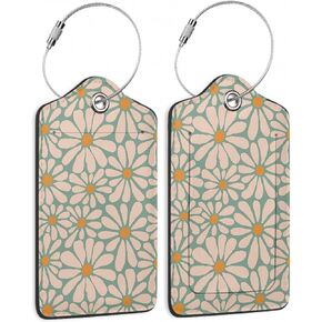 2 Pack Luggage Tags for Suitcase,Glowing Green Dragonfly Leather Luggage Tag Bag Tags Identifiers Privacy Cover Id Label with Steel Loop for Women Men Girls Boys Travel